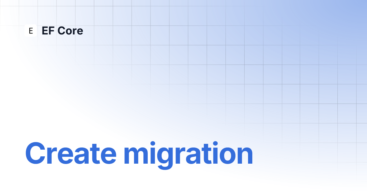 ef core create index migration
