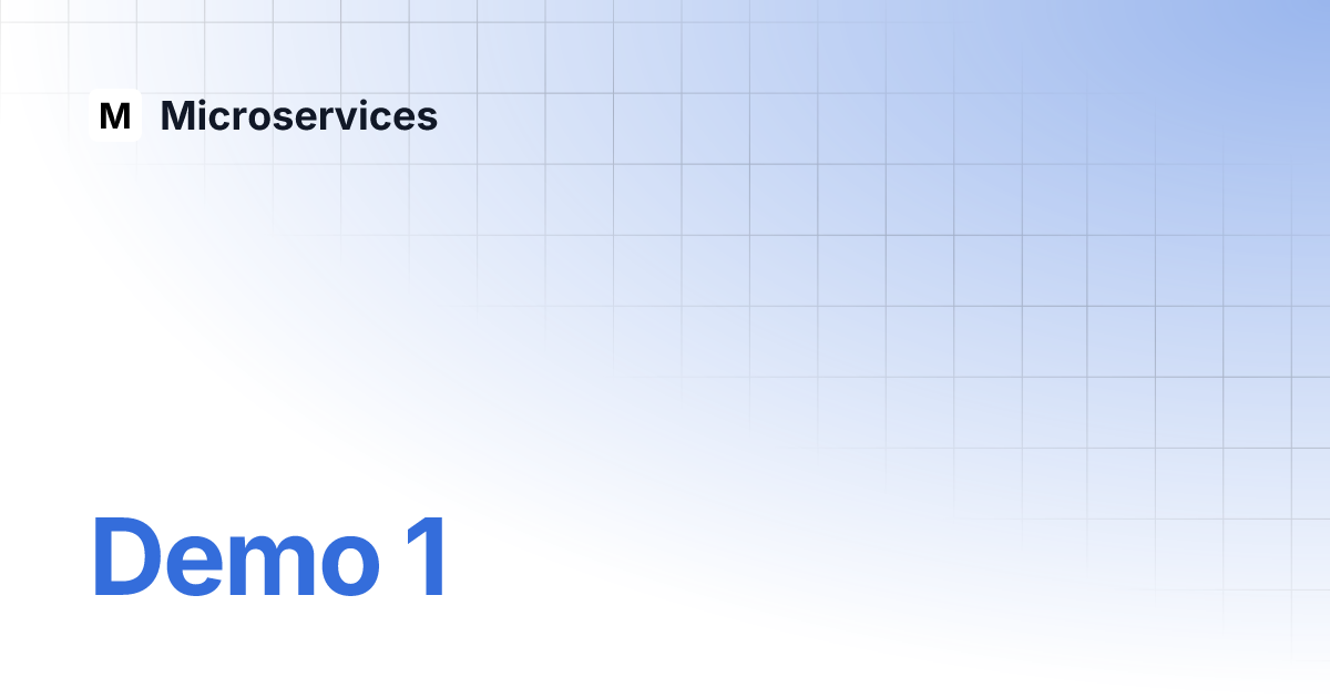 Demo 1 microservices